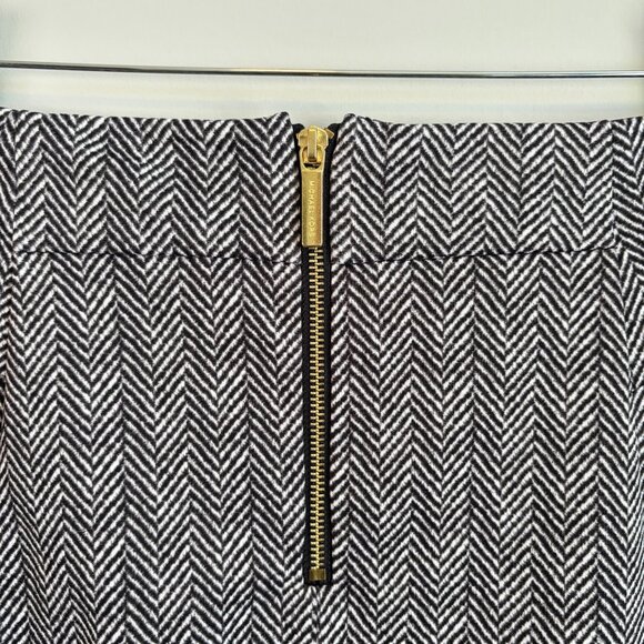 Michael Kors Women's 6 Pencil Skirt Geo Print Gold Zipper Office Chic Corporate - Picture 5 of 10